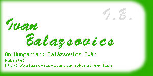 ivan balazsovics business card