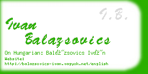 ivan balazsovics business card